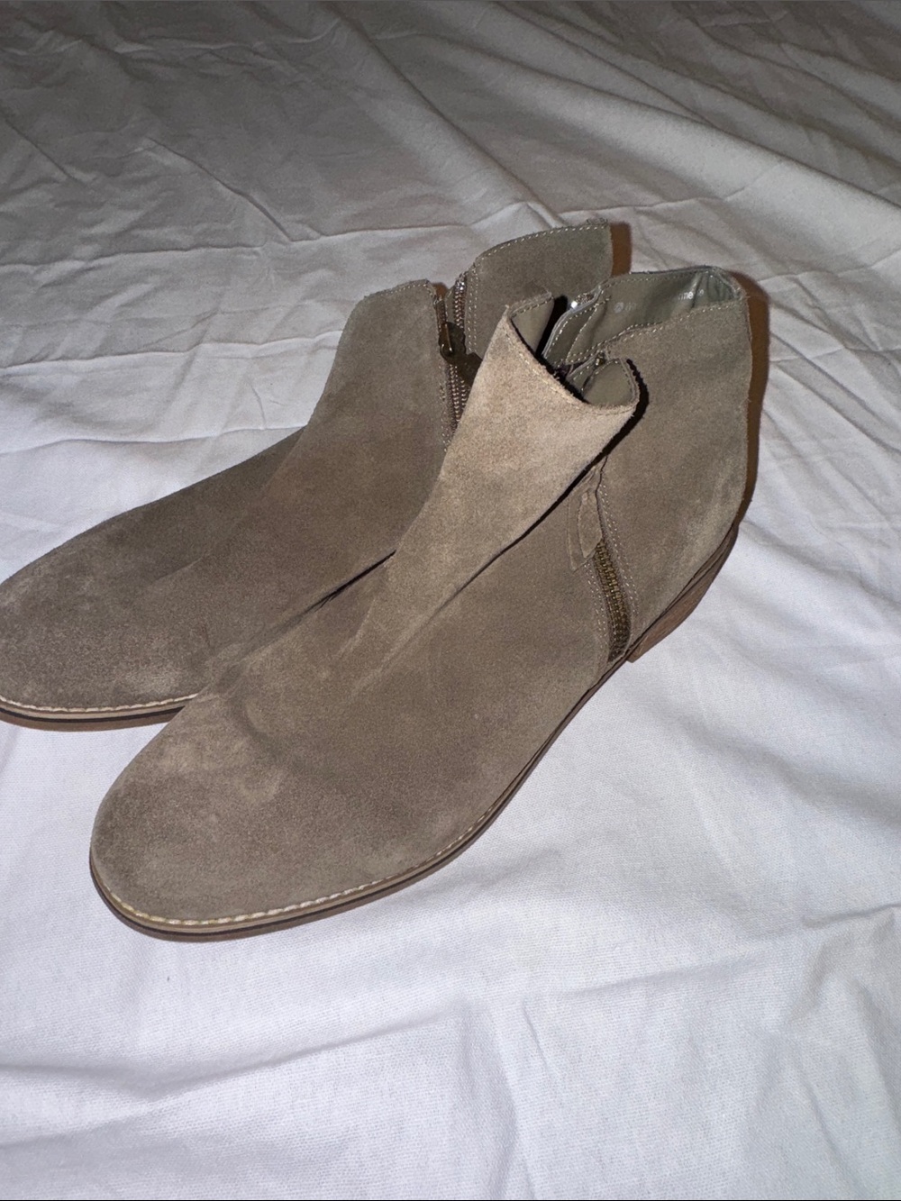 Suede Ankle Boots in Taupe